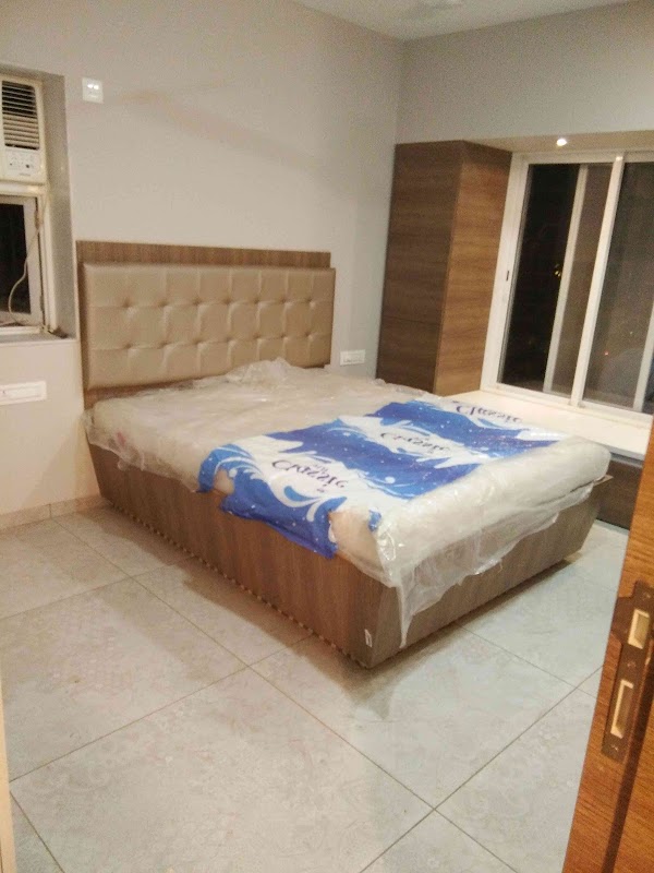 Master Bed with Tufted Leatherette Headboard